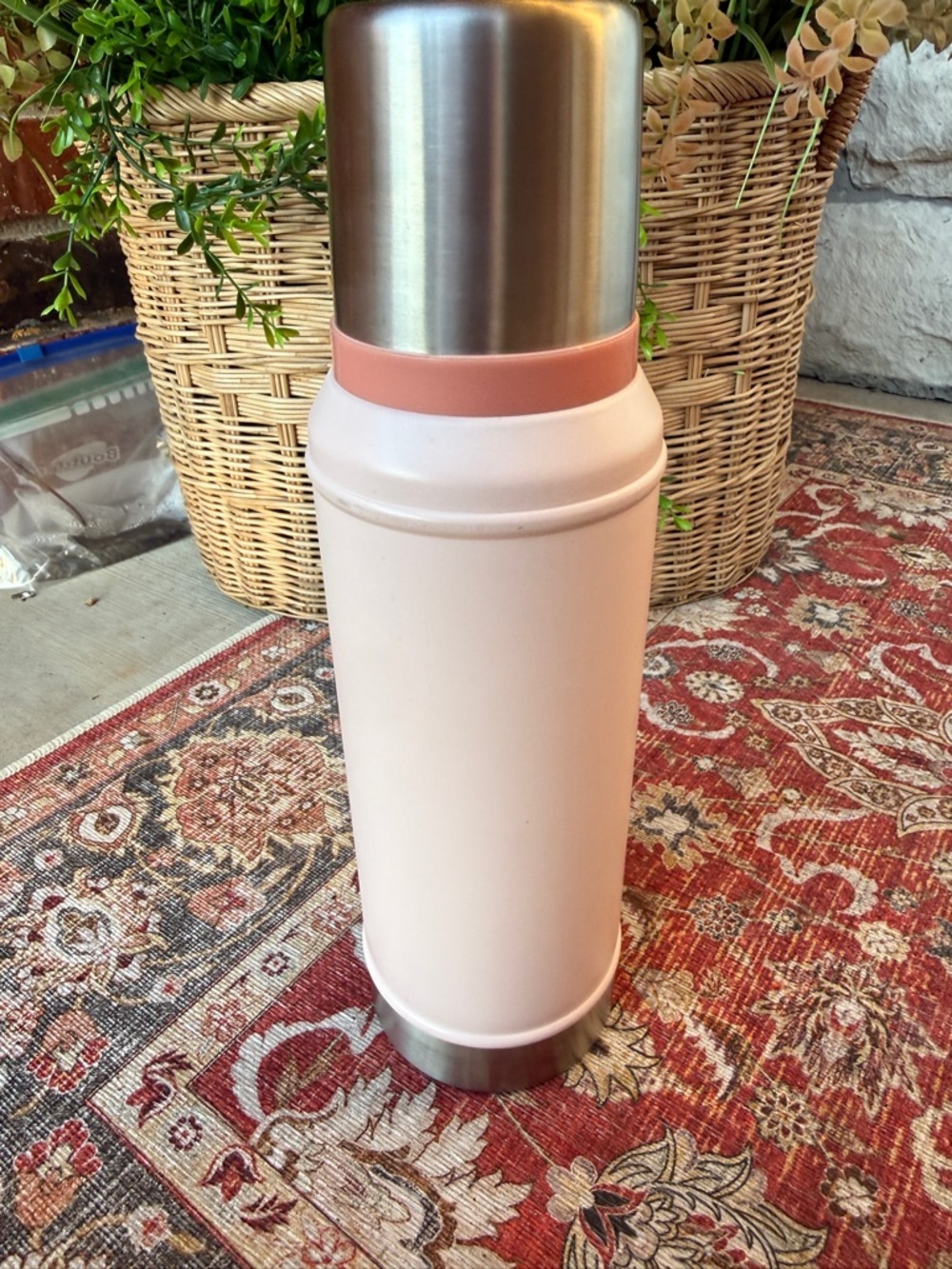Stanley Pink and Silver Insulated Bottle with Logo - Picture 4 of 12
